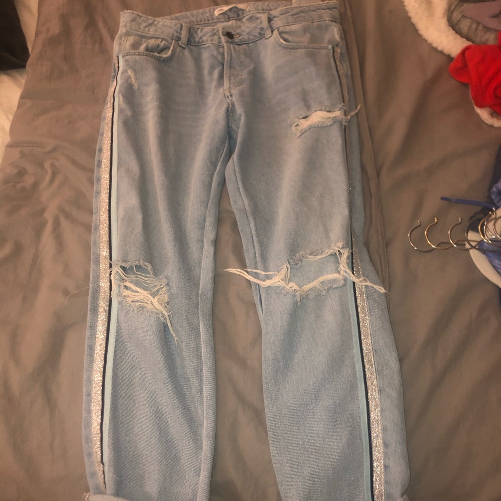Zara light blue jeans!
